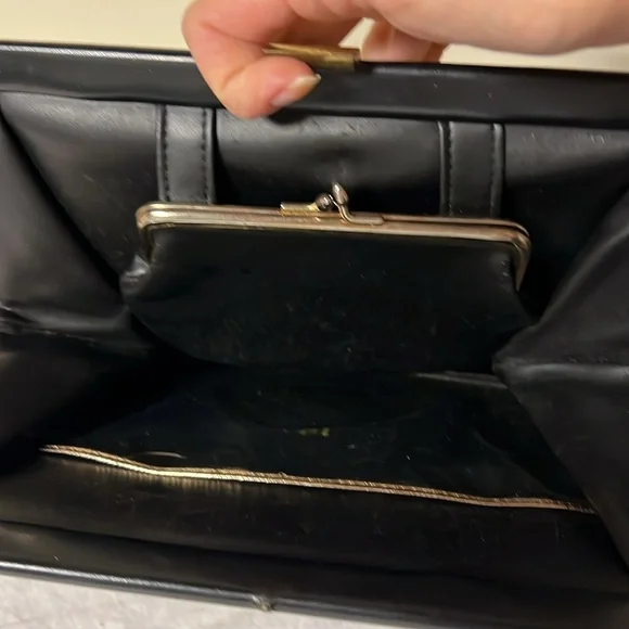 Vintage double-sided tapestry purse, man and woman dancing in a garden - Picture 8 of 9